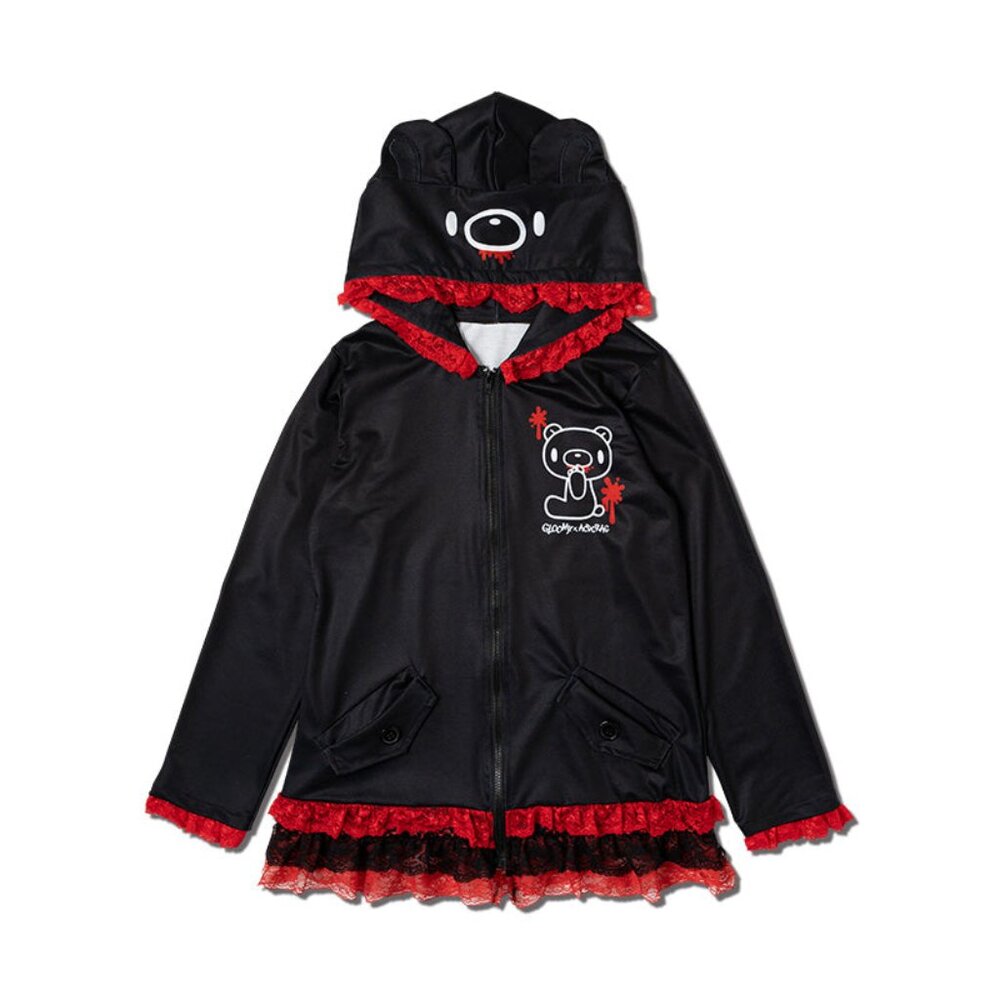 NEW ACDC RAG -Gloomy Bear Dark Gloomy Bear Ears Zip Up Hoodie